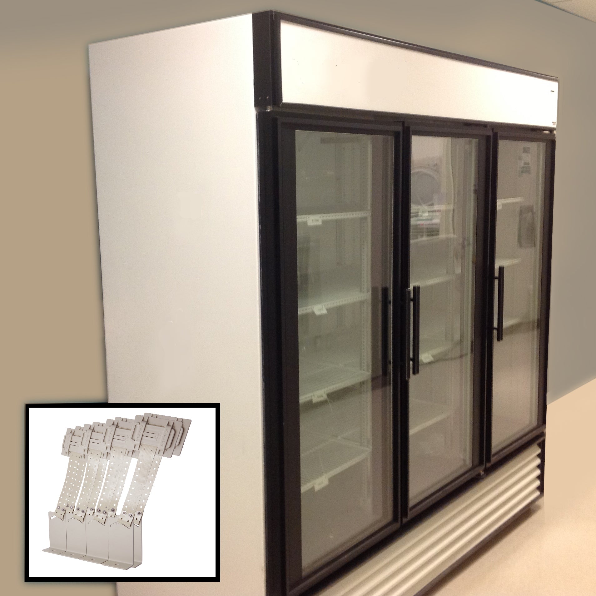 Refrigerator Double Bracket Anchorage Kit (Floor Anchorage - Max 1650 lbs.)