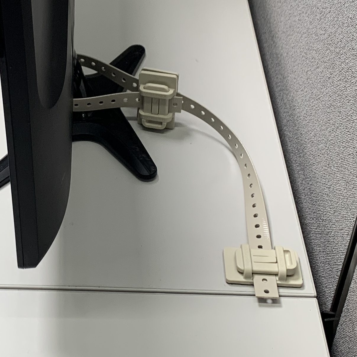 Computer Monitor Anti-Tip Fastener (Tabletop Anchorage - Max 50 Lbs.)