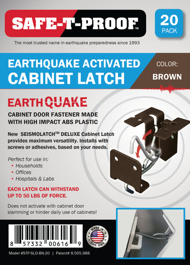 SeismoLatch Deluxe: Automatic Cabinet Door Earthquake Latches