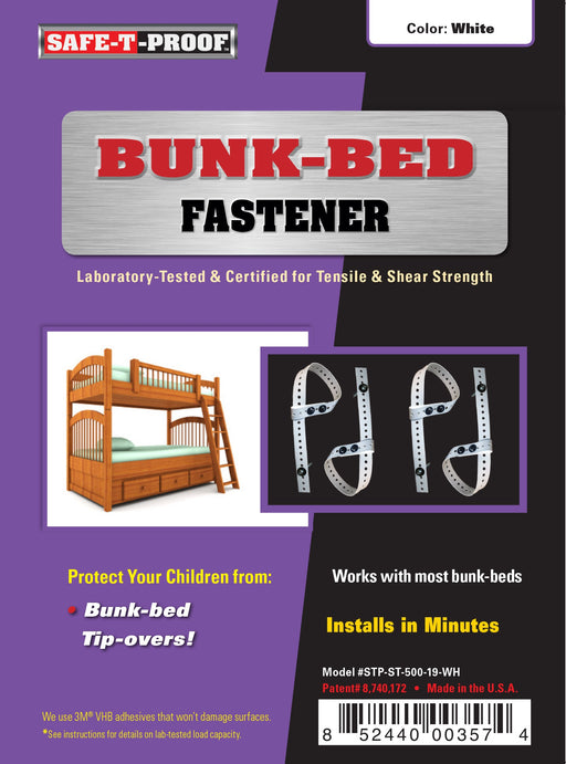 BUNK BED | EARTHQUAKE FASTENING SYSTEM | WHITE