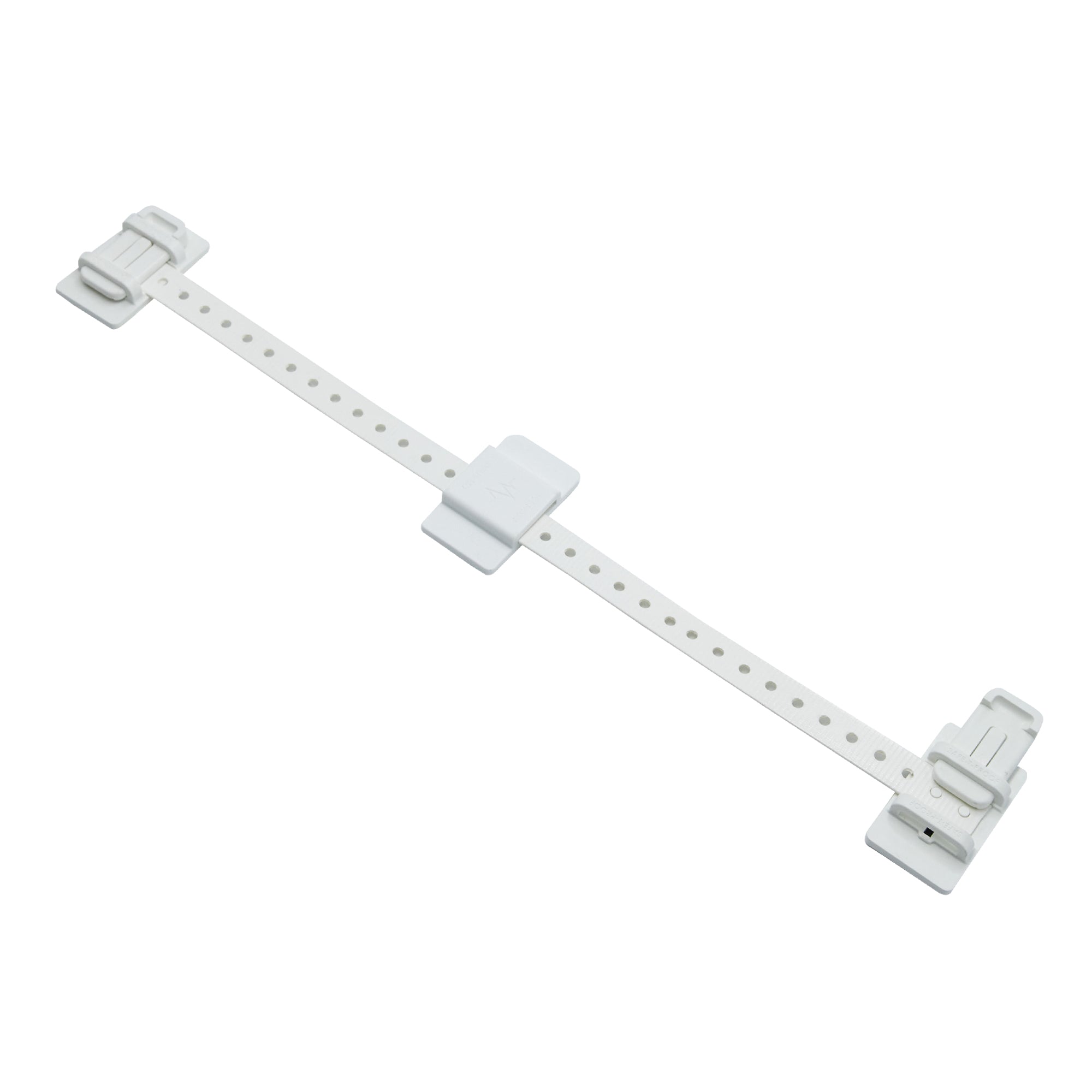 Computer Monitor Anti-Tip Fastener, Earthquake Safety Strap, white, stp-200-11a-wt