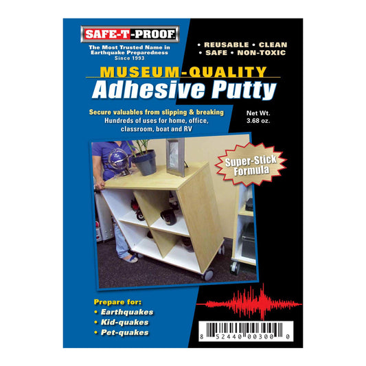 QUAKE SECURE, Museum Quality Adhesive Putty, Earthquake Securing Putty, Secure lightweight valuables, collectables, glassware, electronics, stp-qs-py
