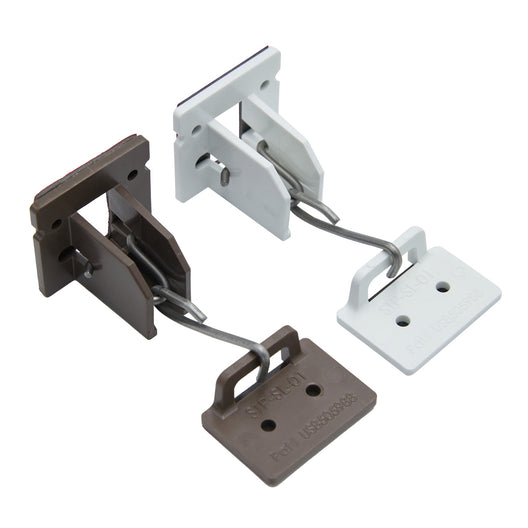 Seismolatch deluxe Automatic Cabinet Door Earthquake Latches, 10 Pack, white, brown, stp-sld