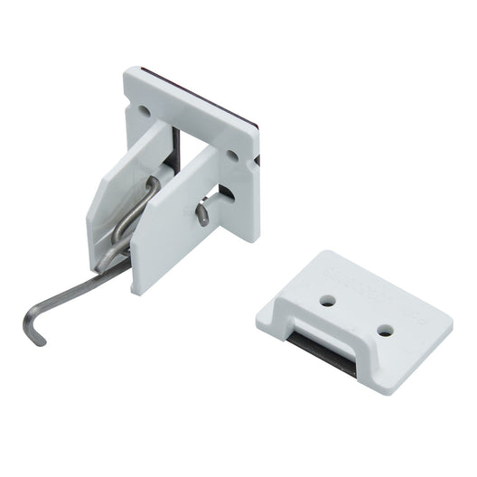 Seismolatch deluxe Automatic Cabinet Door Earthquake Latches, 10 Pack, white, brown, stp-sld